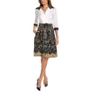 Samantha Sung Womens  Avery Shirtdress, Beige